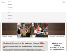 Tablet Screenshot of metzgerei-hirschle.de